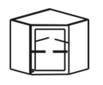 Кухонный шкаф Верона настенный угловой 718*600*600*320 мм без стекла (глухой), глянец/софт в Вологде