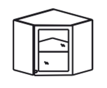 Кухонный шкаф Верона настенный угловой 718*600*600*320 мм со вставкой из стекла, матовый в Вологде