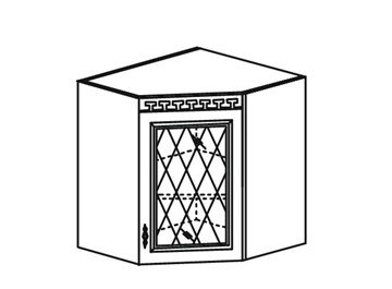 Шкаф кухонный Веста настенный угловой со вставкой из стекла 718*600*600 мм в Вологде