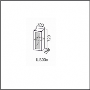 Навесной кухонный шкаф Вектор, Ш300с/720, (МДФ, soft touch) в Вологде