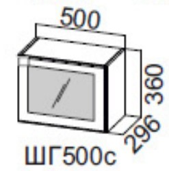 Настенный шкаф Прованс 500 (горизонтальный со стеклом) ШГ500с/360, фисташковый в Вологде