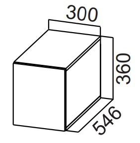 Шкаф кухонный настенный Стайл, Ш300Г/360, МДФ в Вологде - изображение
