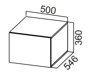Кухонный навесной шкаф Стайл, ШГ500г/360 горизонтальный, МДФ в Вологде - предосмотр