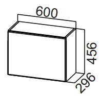 Навесной кухонный шкаф Стайл, ШГ600/456 горизонтальный, МДФ в Вологде - предосмотр