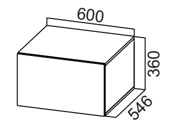 Кухонный навесной шкаф Стайл, ШГ600г/360 горизонтальный, МДФ в Вологде - изображение