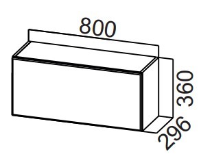 Кухонный навесной шкаф Стайл, ШГ800/360 горизонтальный, МДФ в Вологде - предосмотр