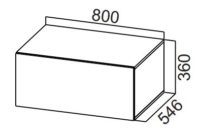 Шкаф кухонный настенный Стайл, ШГ800г/360 горизонтальный, МДФ в Вологде - изображение