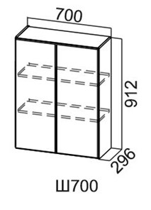 Навесной шкаф Модус, Ш700/912, цемент светлый в Вологде - предосмотр