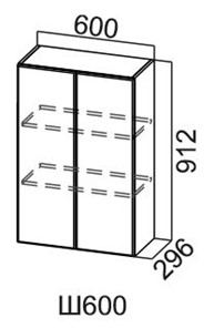 Шкаф навесной Модус, Ш600/912, цемент темный в Вологде - предосмотр