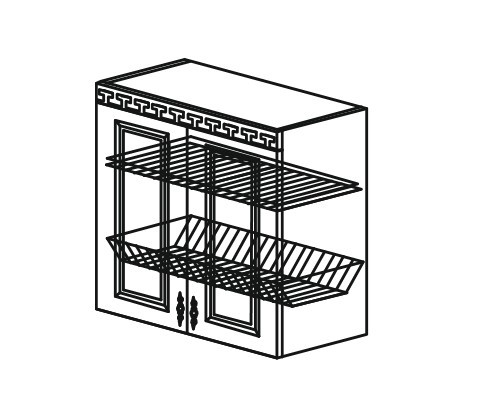 Шкаф кухонный Веста настенный двухдверный с сушкой 718*800*323мм в Вологде - изображение