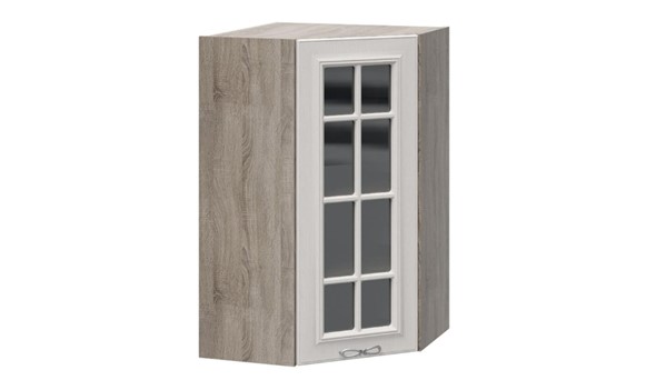Угловой кухонный шкаф Сабрина c углом 45° со стеклом ВУ45_96-(40)_1ДРс в Вологде - изображение