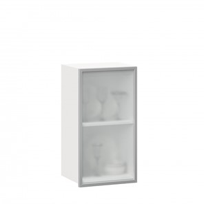 Кухонный шкаф 400 Шервуд, со стеклом правый ЛД 281.322.000.111, белый в Вологде