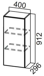 Распашной кухонный шкаф Стайл, Ш400/912, МДФ в Вологде - предосмотр