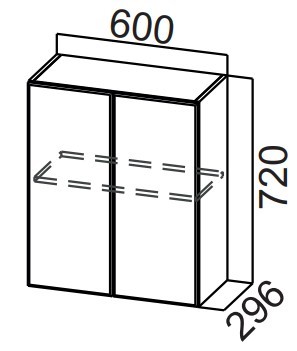 Кухонный шкаф Стайл, Ш600/720, МДФ в Вологде - изображение