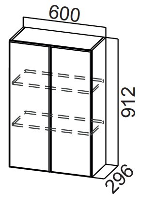 Кухонный шкаф Стайл, Ш600/912, МДФ в Вологде - изображение