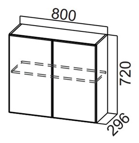 Распашной кухонный шкаф Стайл, Ш800/720, МДФ в Вологде