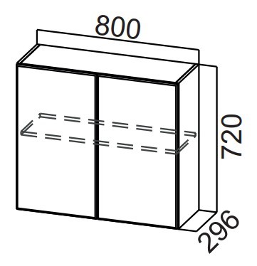 Распашной кухонный шкаф Стайл, Ш800/720, МДФ в Вологде - изображение