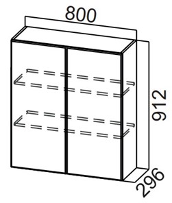 Шкаф навесной на кухню Стайл, Ш800/912, МДФ в Вологде