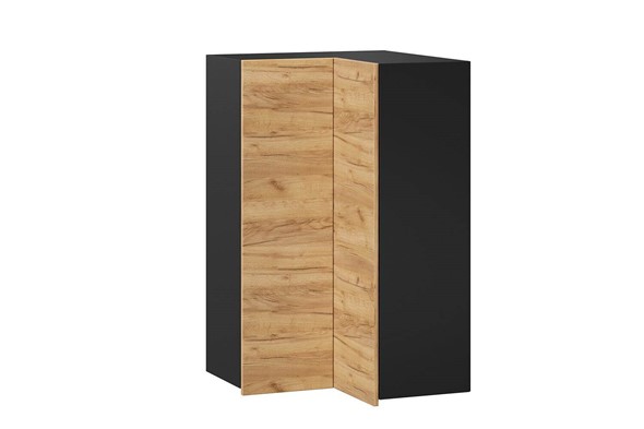 Шкаф кухонный угловой высокий Шервуд, ЛД 281.570.000.043, дуб золотой/черный в Вологде - изображение