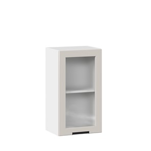 Кухонный шкаф 400 со стеклом Джамис ЛД 296.320.000.102, Белый/Кашмир в Вологде - предосмотр