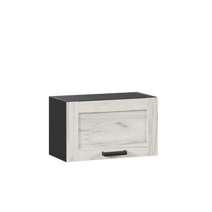 Кухонный навесной шкаф 600 горизонтальный Винченца 234.710.000.091, Чёрный/Дуб Крафт белый в Вологде - изображение