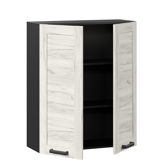 Навесной кухонный шкаф 800 высокий Винченца ЛД 234.460.000.086, Чёрный/Дуб Крафт белый в Вологде - изображение 1