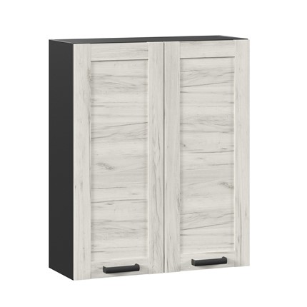 Навесной кухонный шкаф 800 высокий Винченца ЛД 234.460.000.086, Чёрный/Дуб Крафт белый в Вологде - изображение