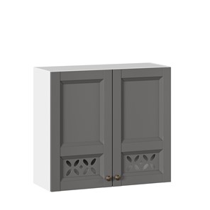 Кухонный навесной шкаф Амели-3 800 ЛД 299.360.000.033, Белый/Оникс серый в Вологде - предосмотр