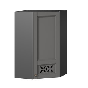 Кухонный навесной шкаф Амели-3 угловой 600 высокий ЛД 299.620.000.058, Черный/Оникс серый в Вологде - предосмотр