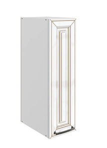 Навесной кухонный шкаф Атланта L200 H720 (1 дв. гл.) эмаль (белый/белый глянец патина золото) в Вологде