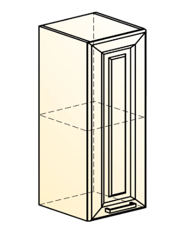 Кухонный шкаф Атланта L300 Н720 (1 дв. гл.) эмаль (белый/белый глянец патина золото) в Вологде - изображение 1