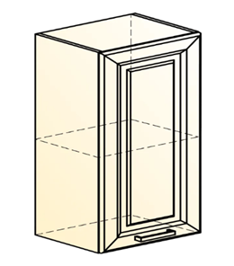 Навесной шкаф Атланта L500 Н720 (1 дв. гл.) эмаль (белый/белый глянец патина золото) в Вологде - предосмотр 1
