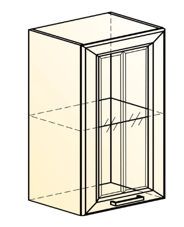 Настенный шкаф Атланта L500 Н720 (1 дв. рам.) эмаль (белый/белый глянец патина золото) в Вологде - изображение 1