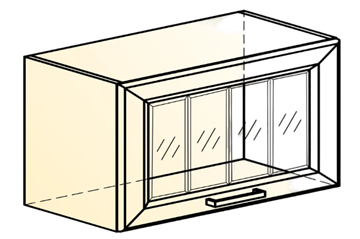 Кухонный шкаф Атланта L600 Н360 (1 дв. рам.) эмаль (белый/белый глянец патина золото) в Вологде - предосмотр 1