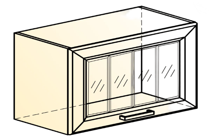 Кухонный шкаф Атланта L600 Н360 (1 дв. рам.) эмаль (белый/белый глянец патина золото) в Вологде - изображение 1