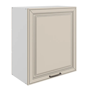 Навесной шкаф Атланта L600 Н720 (1 дв. гл.) эмаль (белый/сливки патина платина) в Вологде - предосмотр