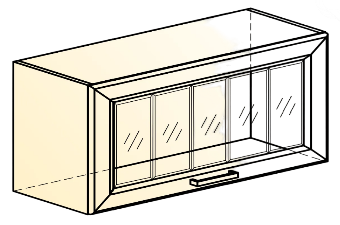 Кухонный шкаф Атланта L800 Н360 (1 дв. рам.) эмаль (белый/белый глянец патина золото) в Вологде - изображение 1
