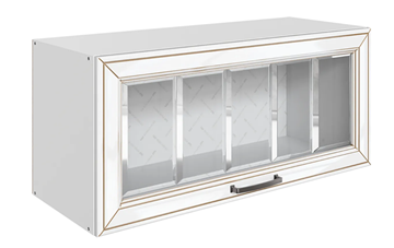 Кухонный шкаф Атланта L800 Н360 (1 дв. рам.) эмаль (белый/белый глянец патина золото) в Вологде