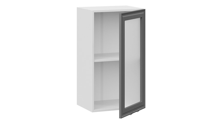 Навесной кухонный шкаф Белладжио 1В4С (Белый, Софт графит) в Вологде - изображение 1