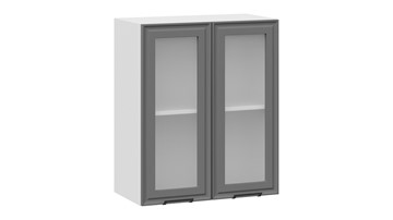 Навесной кухонный шкаф Белладжио 1В6С (Белый, Софт графит) в Вологде