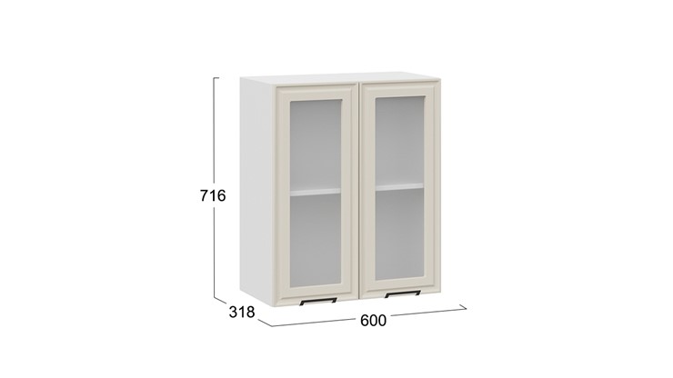 Кухонный шкаф Белладжио 1В6С (Белый, Софт панакота) в Вологде - изображение 2