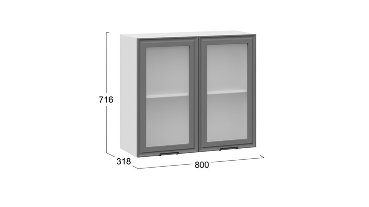Кухонный шкаф Белладжио 1В8С (Белый, Софт графит) в Вологде - изображение 2