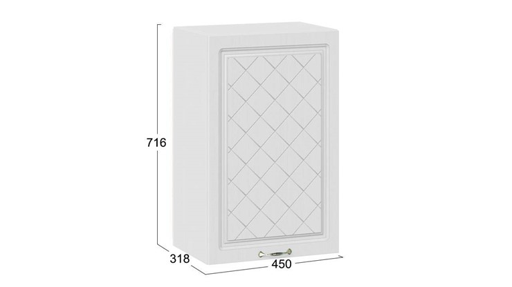 Навесной шкаф Бьянка 1В45 (Белый/Дуб белый) в Вологде - изображение 2