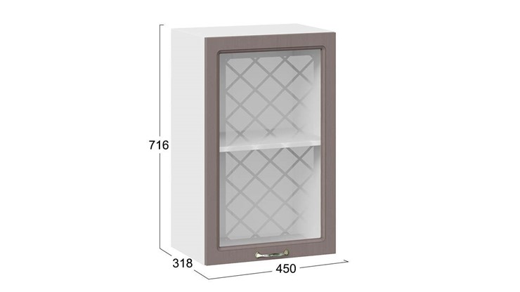 Навесной шкаф Бьянка 1В45С (Белый/Дуб серый) в Вологде - изображение 2