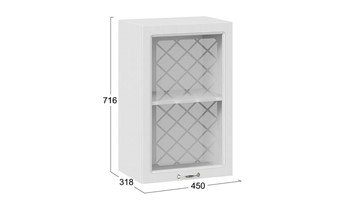 Навесной кухонный шкаф Бьянка 1В45С (Белый/Дуб белый) в Вологде - предосмотр 2