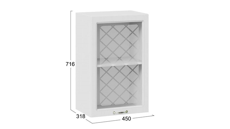 Навесной кухонный шкаф Бьянка 1В45С (Белый/Дуб белый) в Вологде - изображение 2