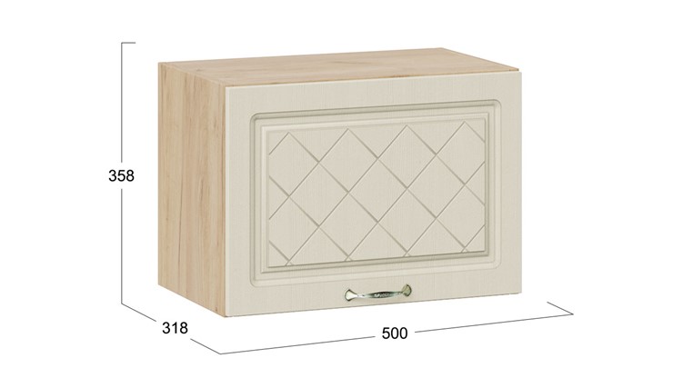 Навесной кухонный шкаф Бьянка 1В5Г (Дуб крафт золотой/Дуб ваниль) в Вологде - изображение 2