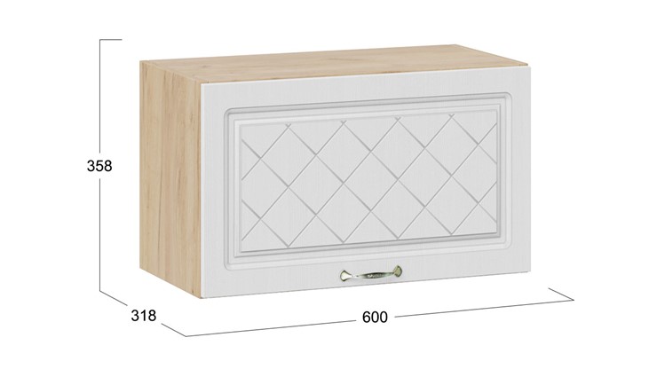 Навесной кухонный шкаф Бьянка 1В6Г (Дуб крафт золотой/Дуб белый) в Вологде - изображение 2