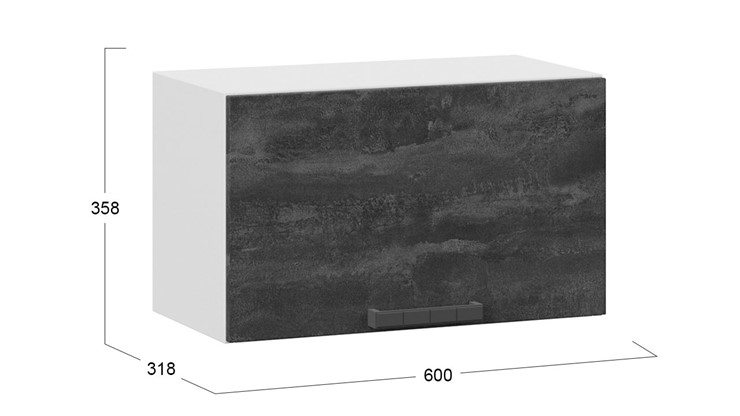 Шкаф на кухню Детройт 1В6Г (Белый/Угольный Камень) в Вологде - изображение 2