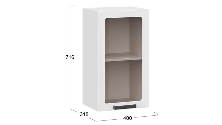Шкаф на кухню Детройт исп. 2 1В4С (Белый/Белый глянец) в Вологде - изображение 2